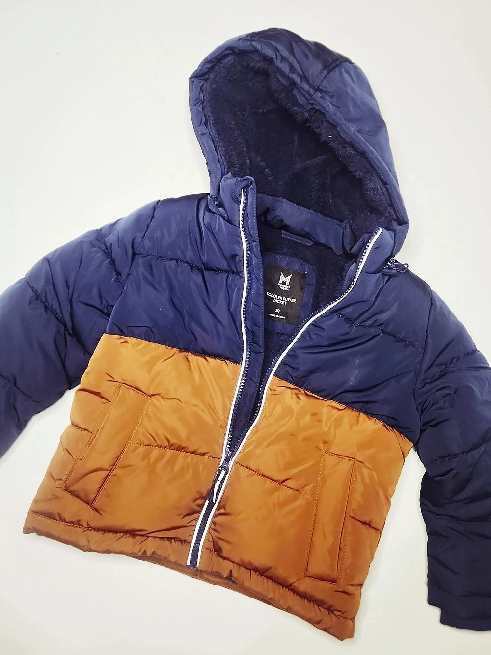 Member's Mark Toddler Puffer Jacket Color Block Puffer Boys Size 3T Like New
